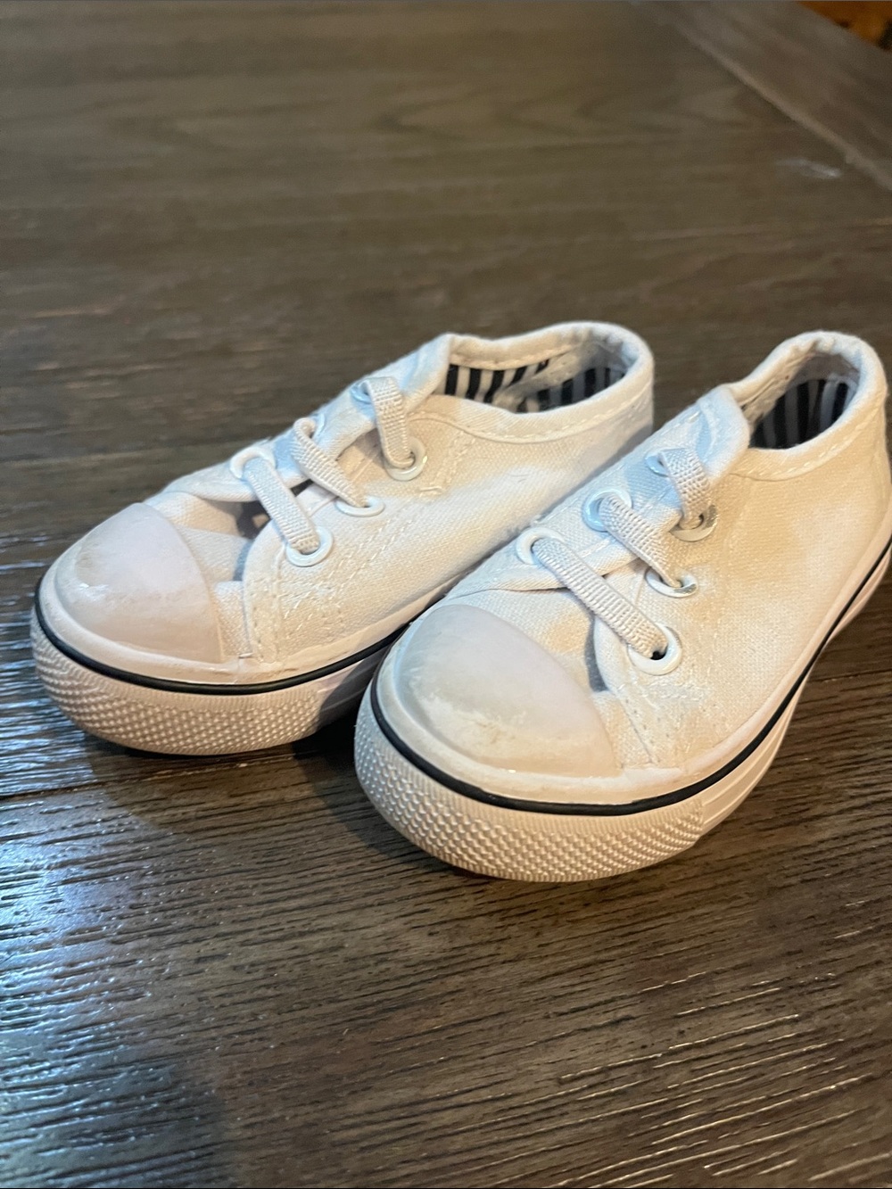 Kids White Canvas Sneakers - Casual Slip-On Style